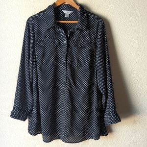 ⭐2/20$ Cj Banks Black & White polka dots 1XL